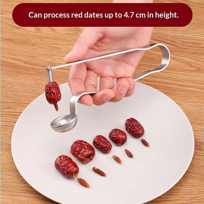 Kitchen Gadgets Tools - Spremi datteri in acciaio inossidabile rosso,