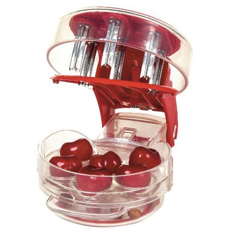 Kitchen Gadgets Novelty - Spremi-ciliegie a 6 fori con contenitore,
