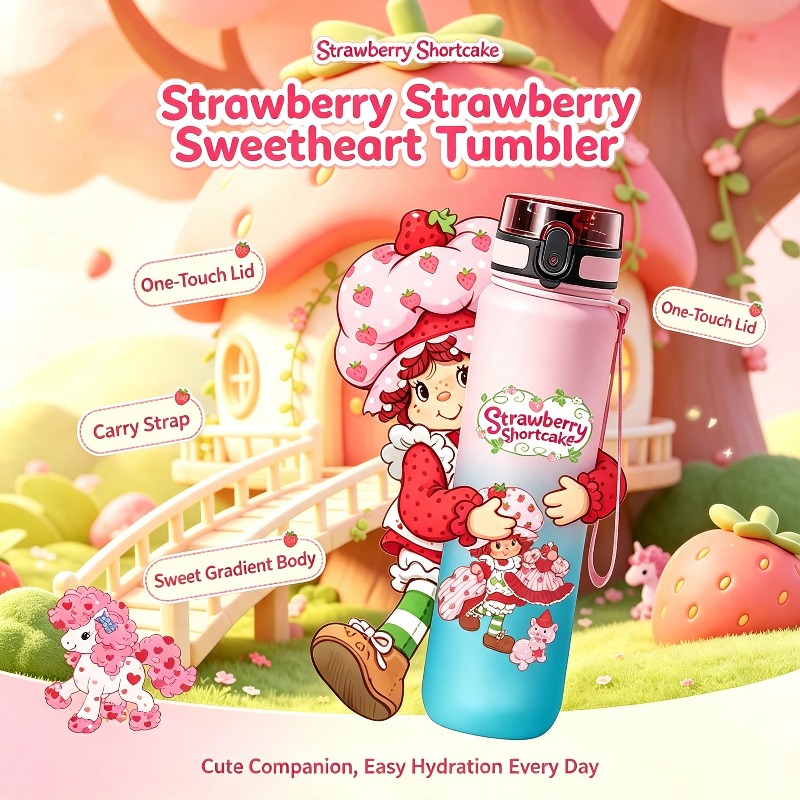 Kitchen Gadgets Aliexpress - Borraccia da 650ml Strawberry Shortcake, Borraccia
